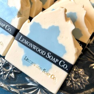 Peony & Sandalwood (Light Blue Snowflake) Bar Soap